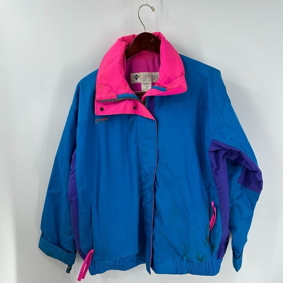 Vintage Columbia Radial Sleeve Bugaboo Interchange Ski Zip Up Jacket Blue Size L - Picture 1 of 12